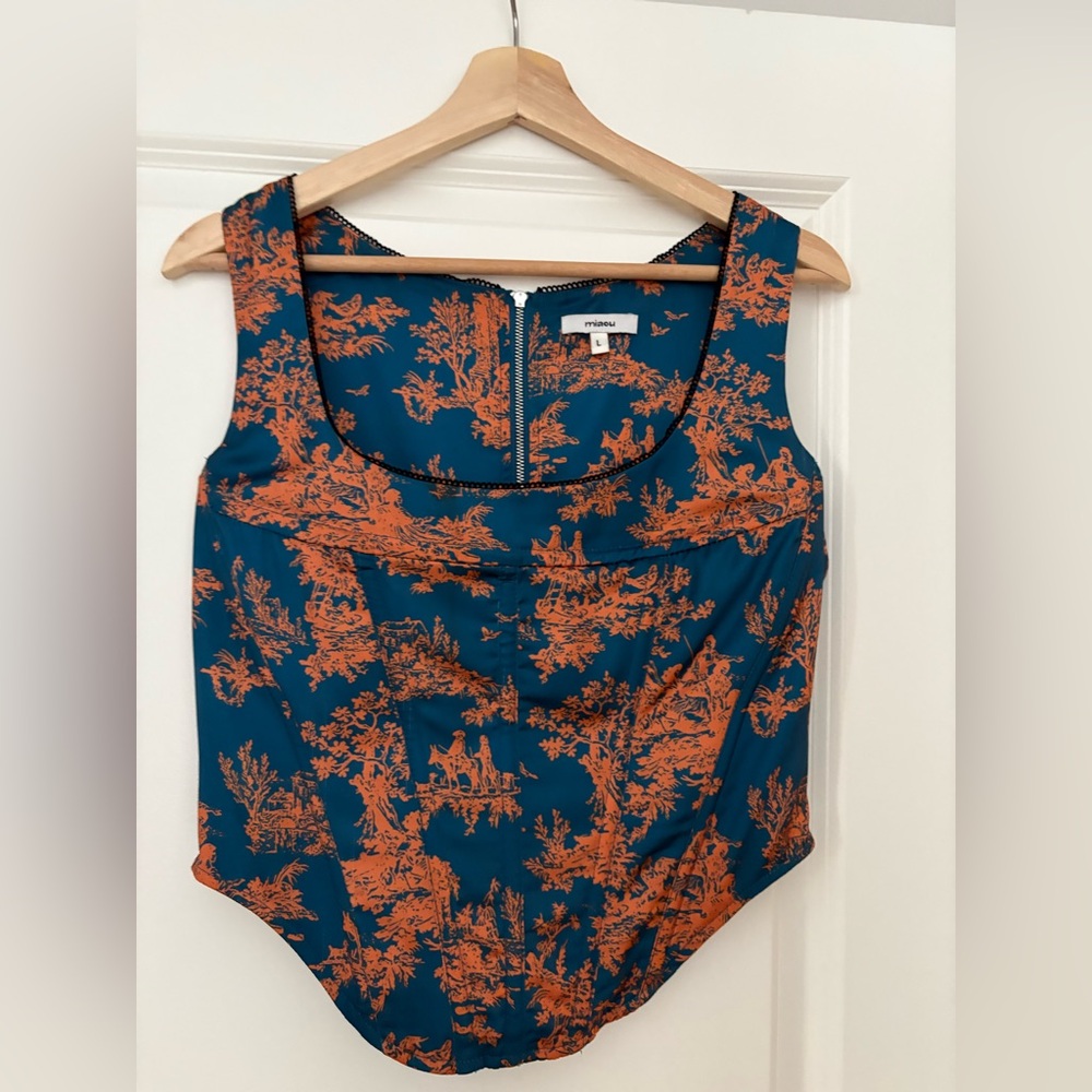 Miaou Blue and Orange corset Top